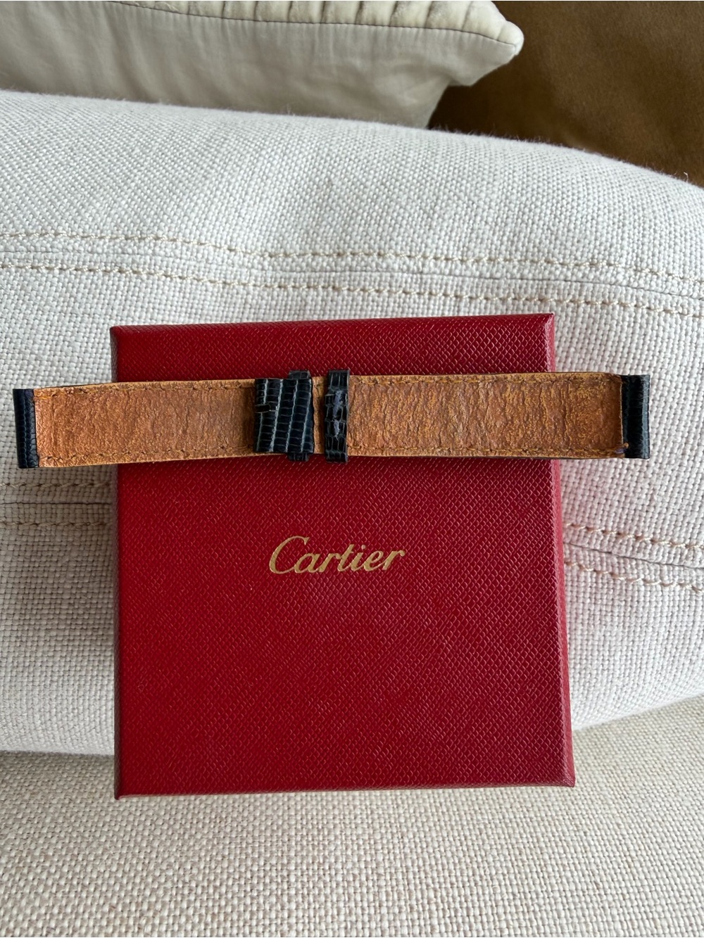 CARTIER watch replacement Lizard tank bands from Paris - Picture 3 of 9